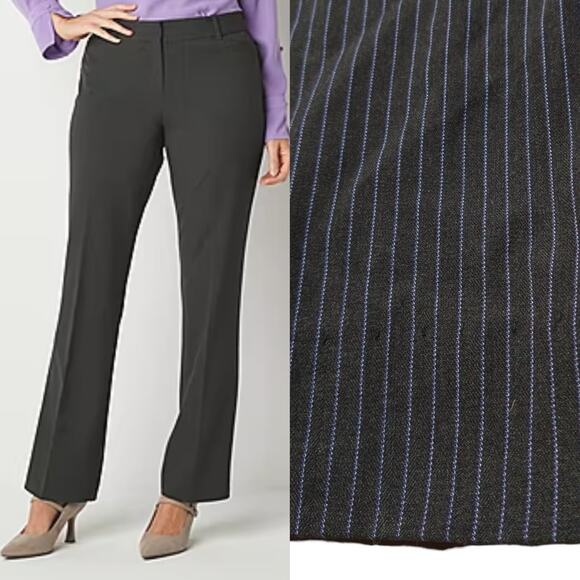 Liz Claiborne Audra Gray Pinstripe Dress Pants size 14 - Picture 1 of 6